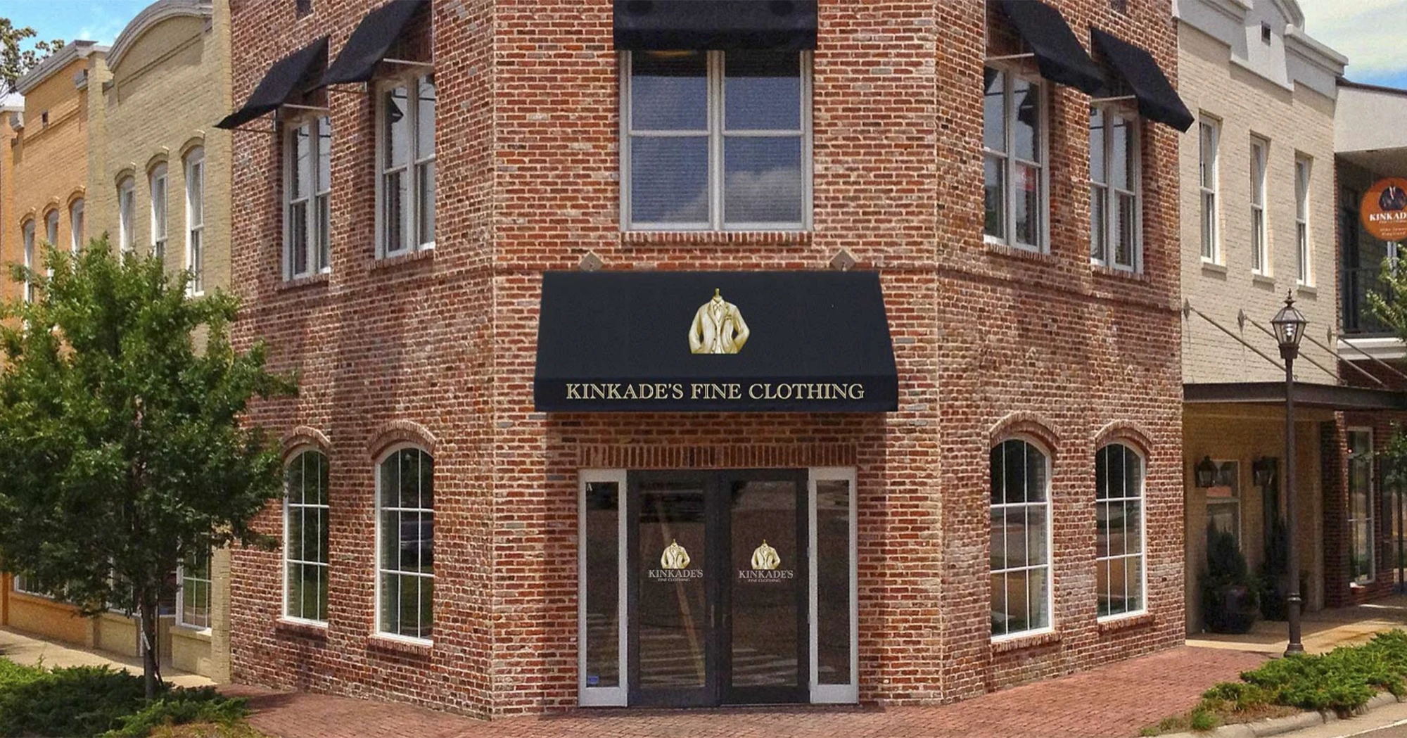 Kinkade's Fine Clothing storefront on the corner of Madison Drive and West Jackson Street, Olde Towne Ridgeland, Mississippi